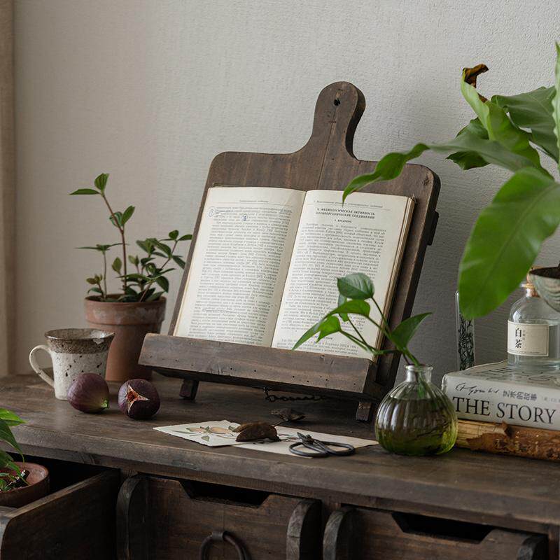 Magazine Holder Rack - Estante de exhibición retro de madera